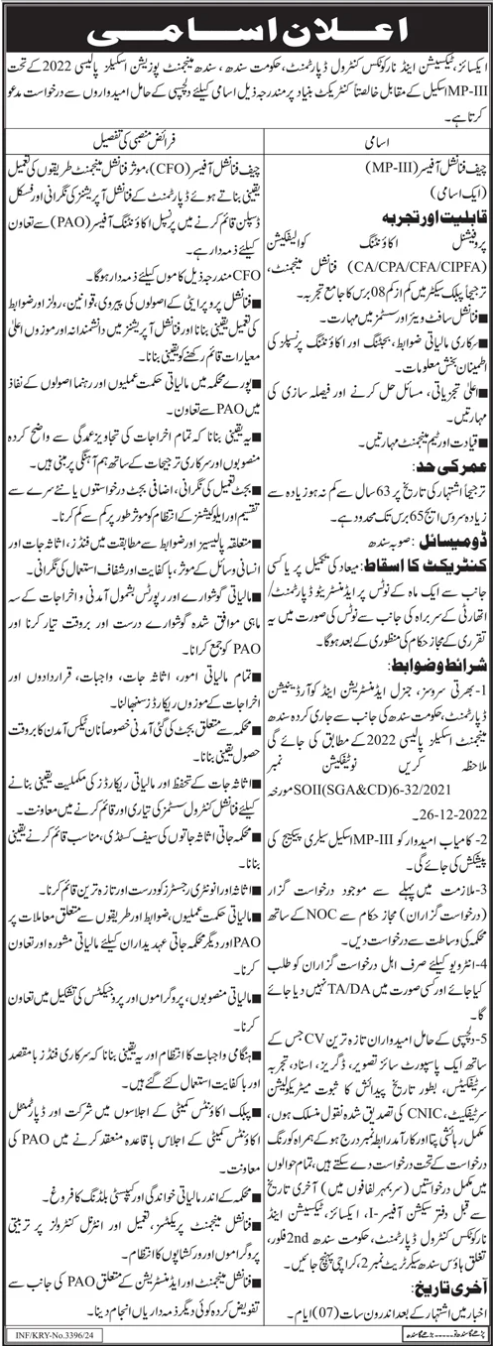 Excise Taxation & Narcotics Control Department Jobs 2024 Jobs 2024 — original advertisement