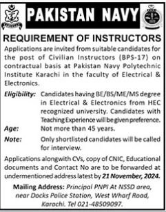 Pakistan Navy Karachi Job 2024 Jobs 2024 — original advertisement