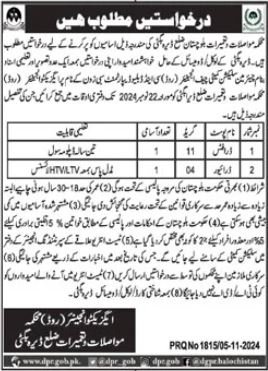 Communication & Works Department Dera Bugti Jobs 2024 – Communication & Works Department Balochistan Jobs 2024 — original advertisement