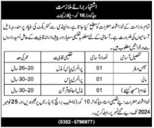 Headquarter 10 Core Chaklala Rawalpindi Jobs 2024 – Pakistan Army Jobs 2024 — original advertisement