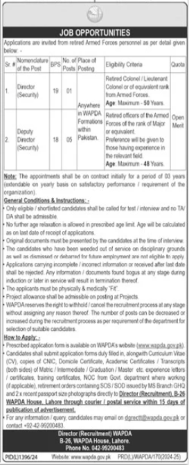 Water And Power Development Authority Jobs 2024 Jobs 2024 — original advertisement