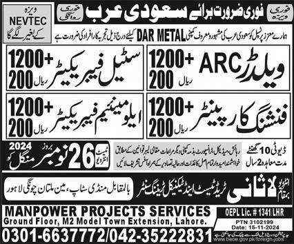 ARC Welder & Aluminum Fabricator Jobs 2024 – Lasani Trade Test & Technical Training Center Jobs 2024 — original advertisement