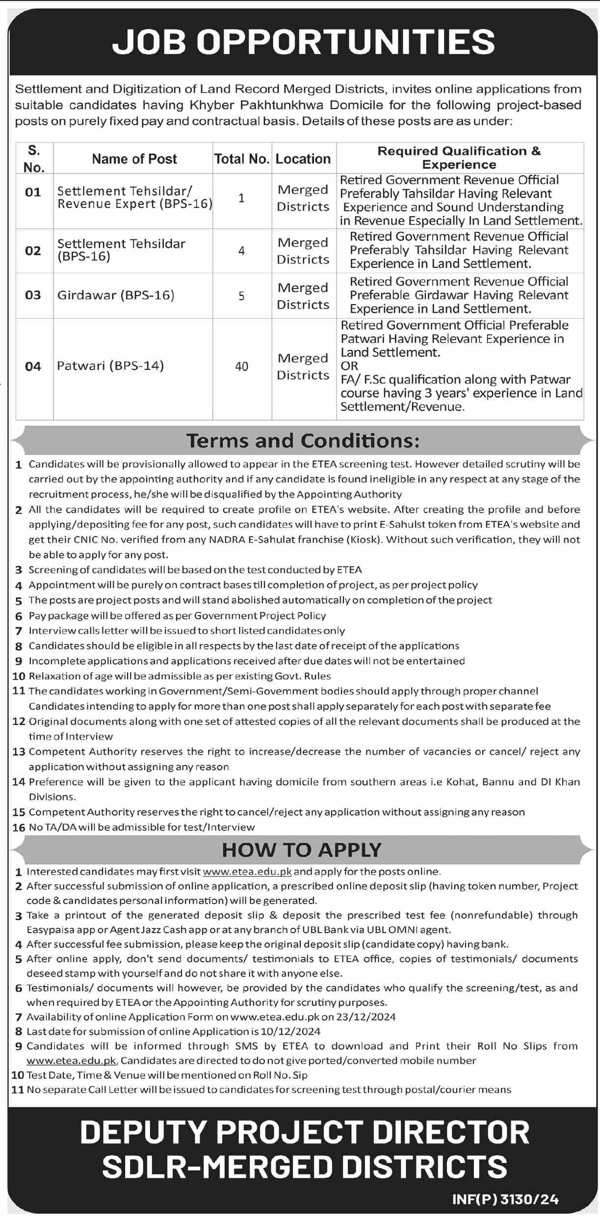 Public Sector organization Khyber Pakhtunkhwa Jobs 2024 Jobs 2024 — original advertisement