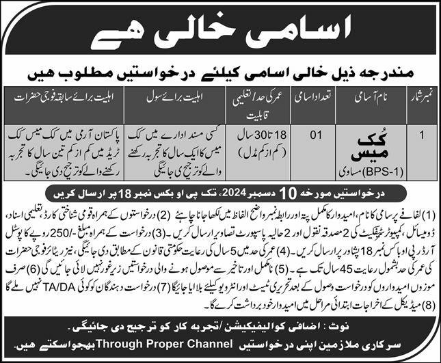 Public Sector Organization Peshawar Jobs 2024 Jobs 2024 — original advertisement
