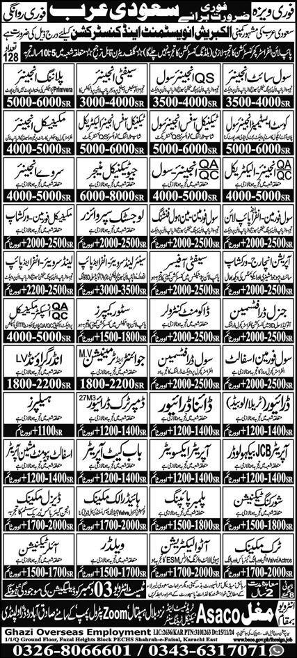Civil Site Engineer & Geotechnical Engineer Jobs 2024 – Ghazi Overseas Employment Jobs 2024 — original advertisement