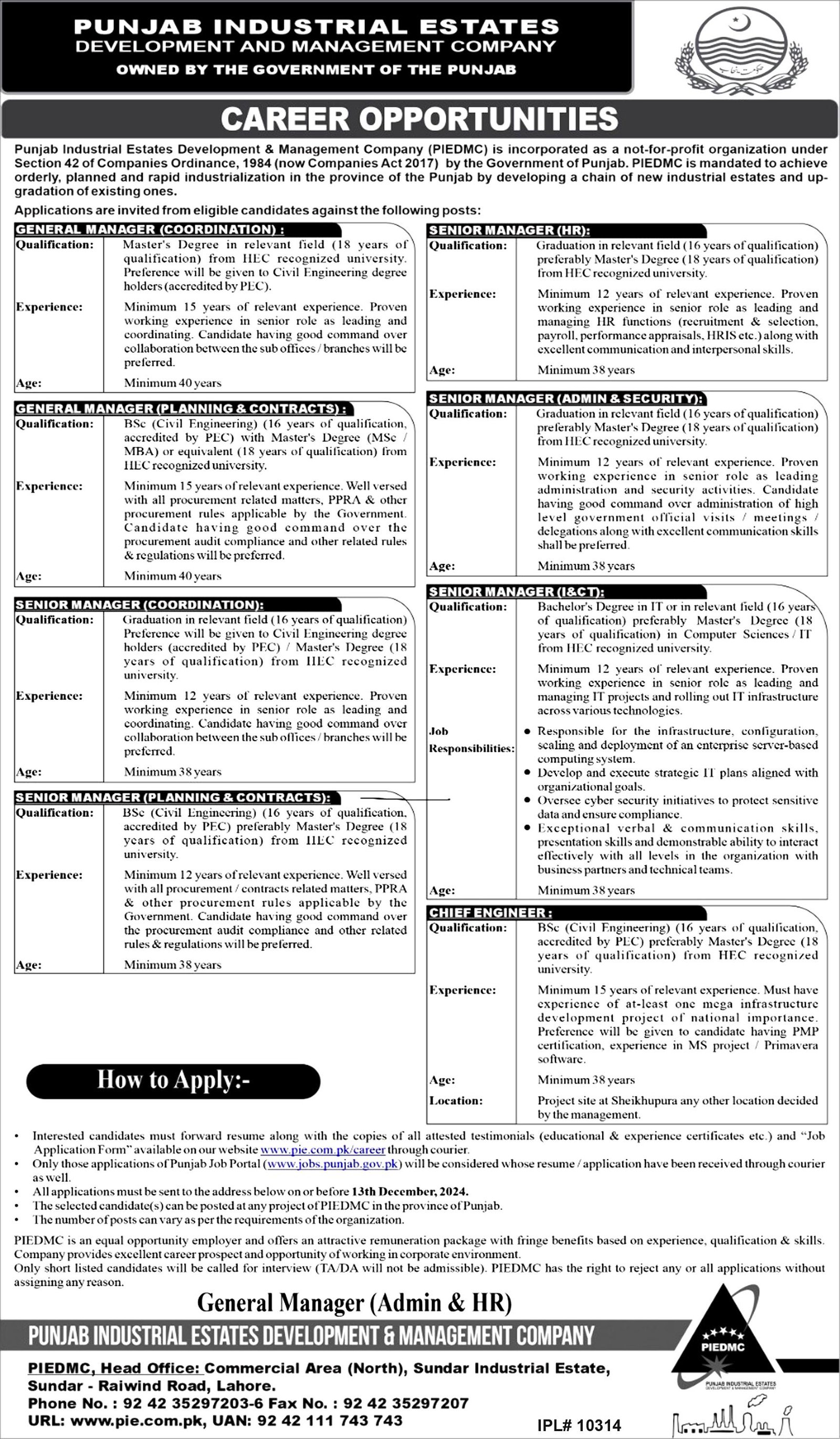 Punjab Industrial Estates Development & Management Jobs 2024 – Punjab Industrial Estates Development & Management Company Jobs 2024 — original advertisement