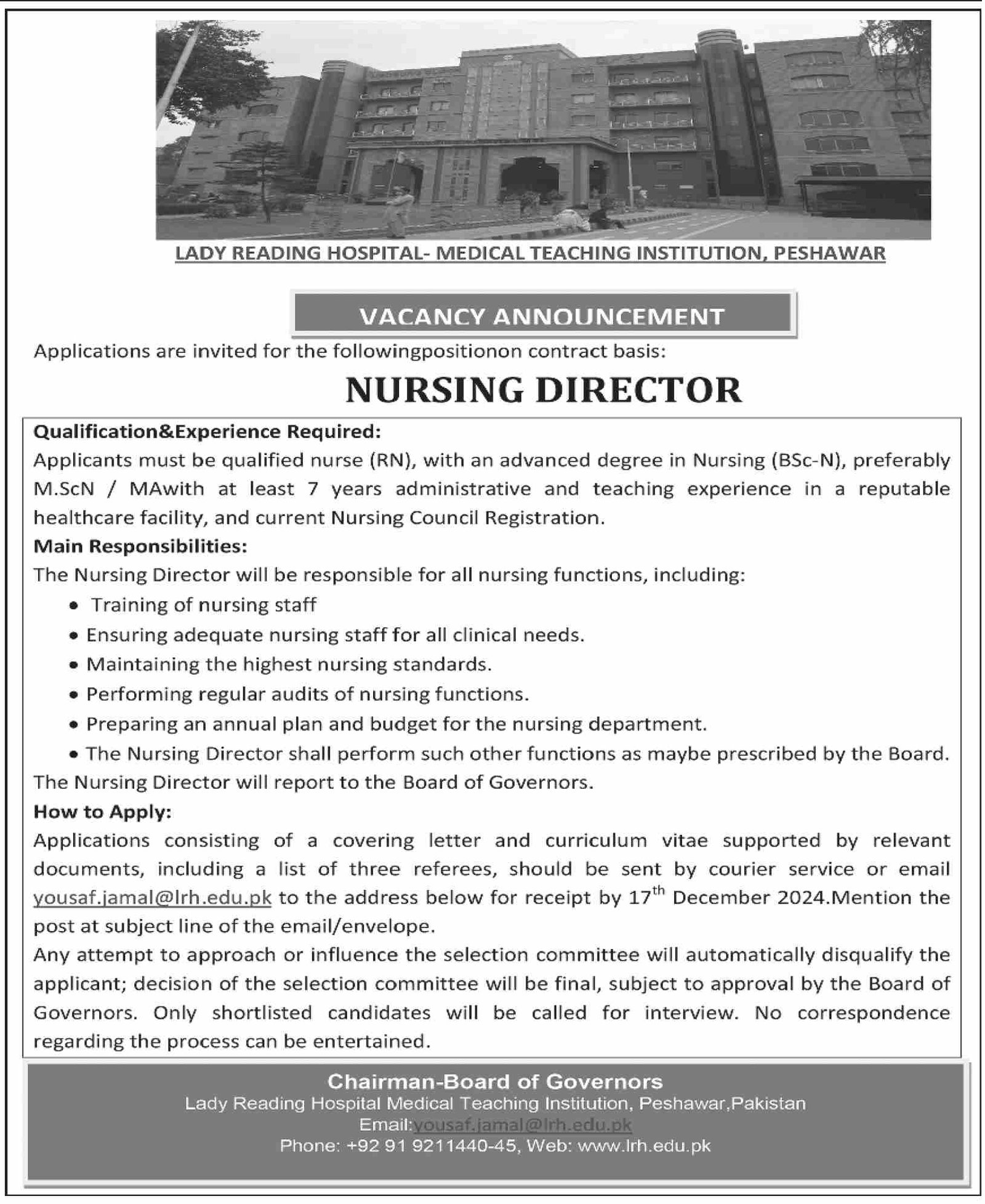 Lady Reading Hospital Peshawar Jobs 2024 Jobs 2024 — original advertisement