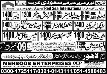 Brush Painter & Structural Fabricator Jobs 2024 – Lahore Trade Test & Technical Training Center Jobs 2024 — original advertisement