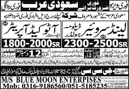Land Surveyor & AutoCAD Operator Jobs 2024 – GCC Techni Test & Training Center Telecom Jobs 2024 — original advertisement