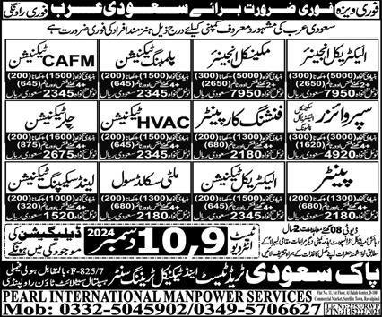 CAFM Technician & Landscaping Technician Jobs 2024 – Pak Saudi Trade Test & Technical Training Center Jobs 2024 — original advertisement