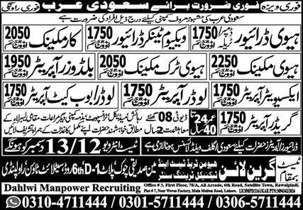 Heavy Driver And Loader Operator Jobs In Saudi Arabia – Government Boys Degree College Jobs 2024 — original advertisement
