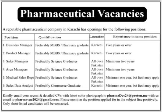 Reputed Pharnaceutical Jobs 2024 – Public Sector Organization Jobs 2024 — original advertisement