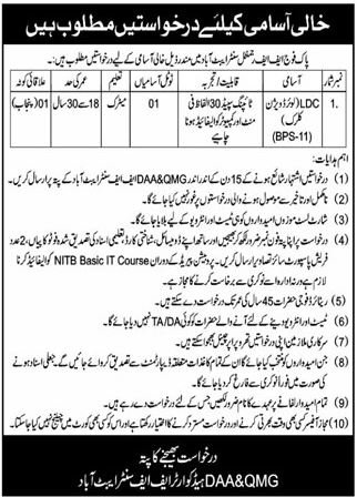Pakistan Army FF Regimental Center Abbottabad Jobs 2025 Jobs 2024 — original advertisement