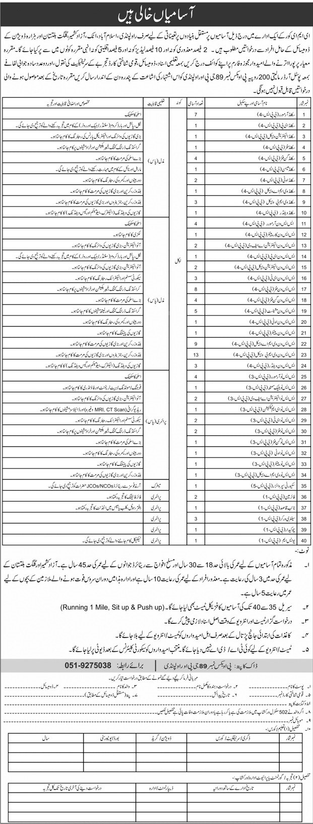 EME Core Organization Rawalpindi Jobs 2024 – Pakistan Army Jobs 2024 — original advertisement