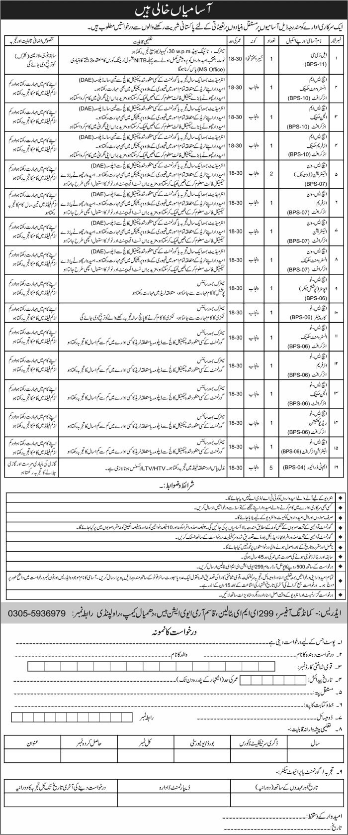 299 EME Battalion Rawalpindi Jobs 2025 – Pakistan Army Jobs 2025 — original advertisement