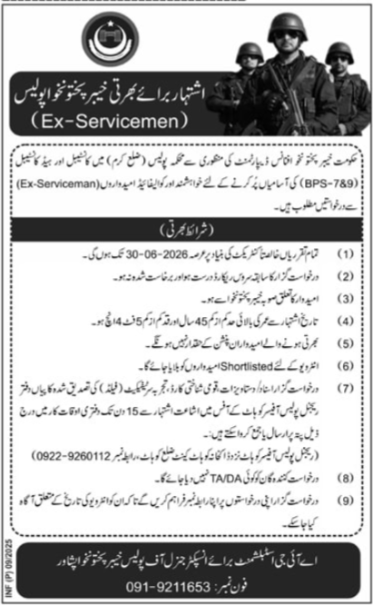 Police Department Khyber Pakhtunkhwa Jobs 2025 – Police Department KPK Jobs 2025 — original advertisement