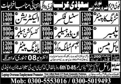Building Painter & Indoor Helper Jobs 2025 In Saudi Arabia – Royal Trade Test & Training Center Human Resource Jobs 2025 — original advertisement