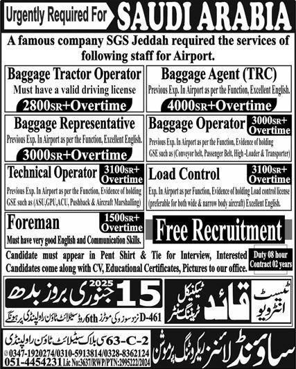 Baggage Operator & Technical Operator Jobs 2025 – Sound Lines Recruiting Promotion Jobs 2025 — original advertisement