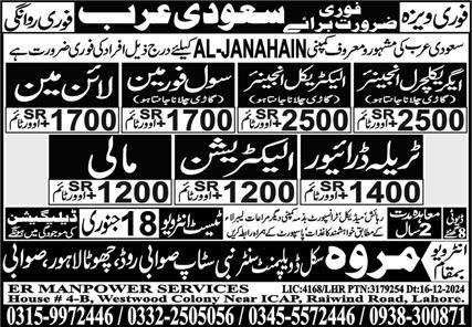 Lineman & Electrical Engineer Jobs 2025 In Saudi Arabia – Marwa Skill Development Center Jobs 2025 — original advertisement