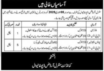 Central Ordnance Depot COD Khanewal Jobs 2025 Jobs 2025 — original advertisement