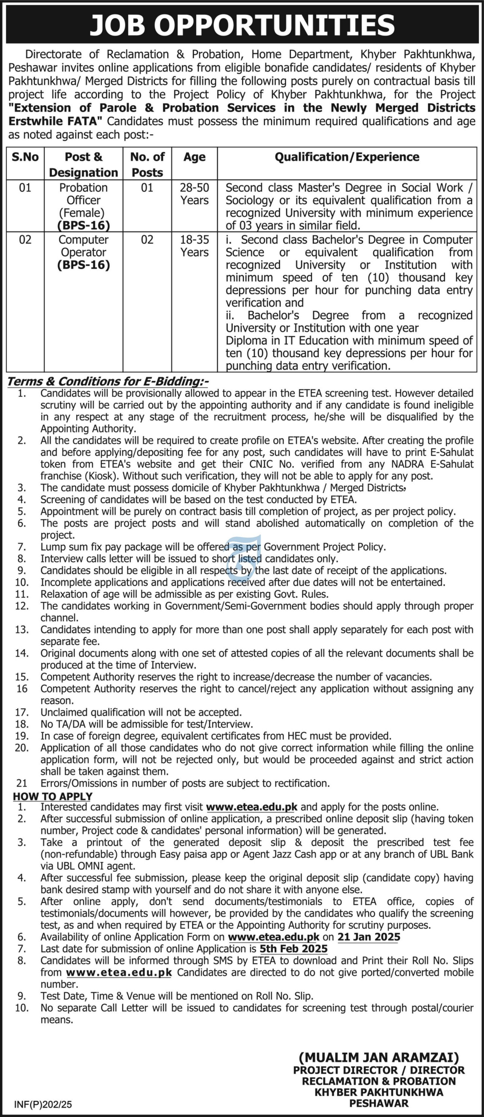 Home Department Khyber Pakhtunkhwa Jobs 2025 – Directorate of Land Records Management KPK Jobs 2025 — original advertisement