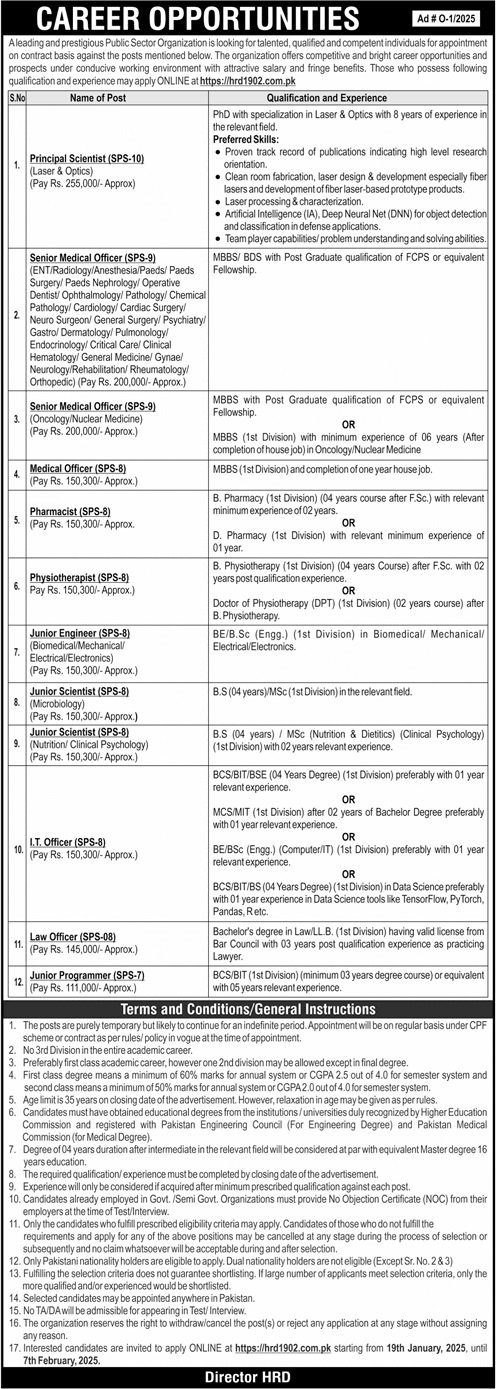 Public Sector Organization Karachi Jobs 2025 Jobs 2025 — original advertisement