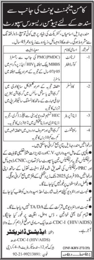 Health Department Karachi Sindh Jobs 2025 – Health Department Sindh Jobs 2025 — original advertisement