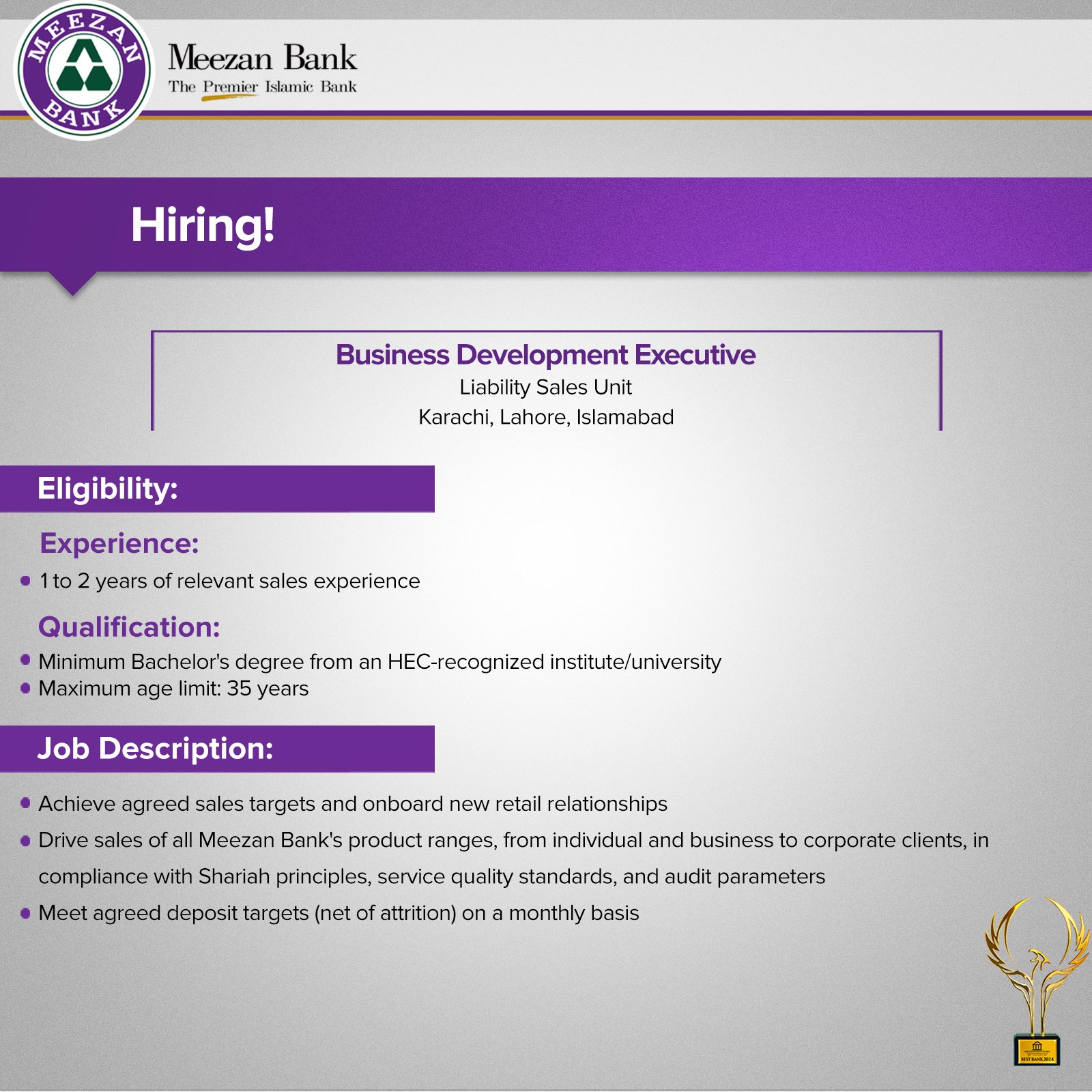 Meezan Bank Karachi Sindh Jobs 2025 Jobs 2025 — original advertisement