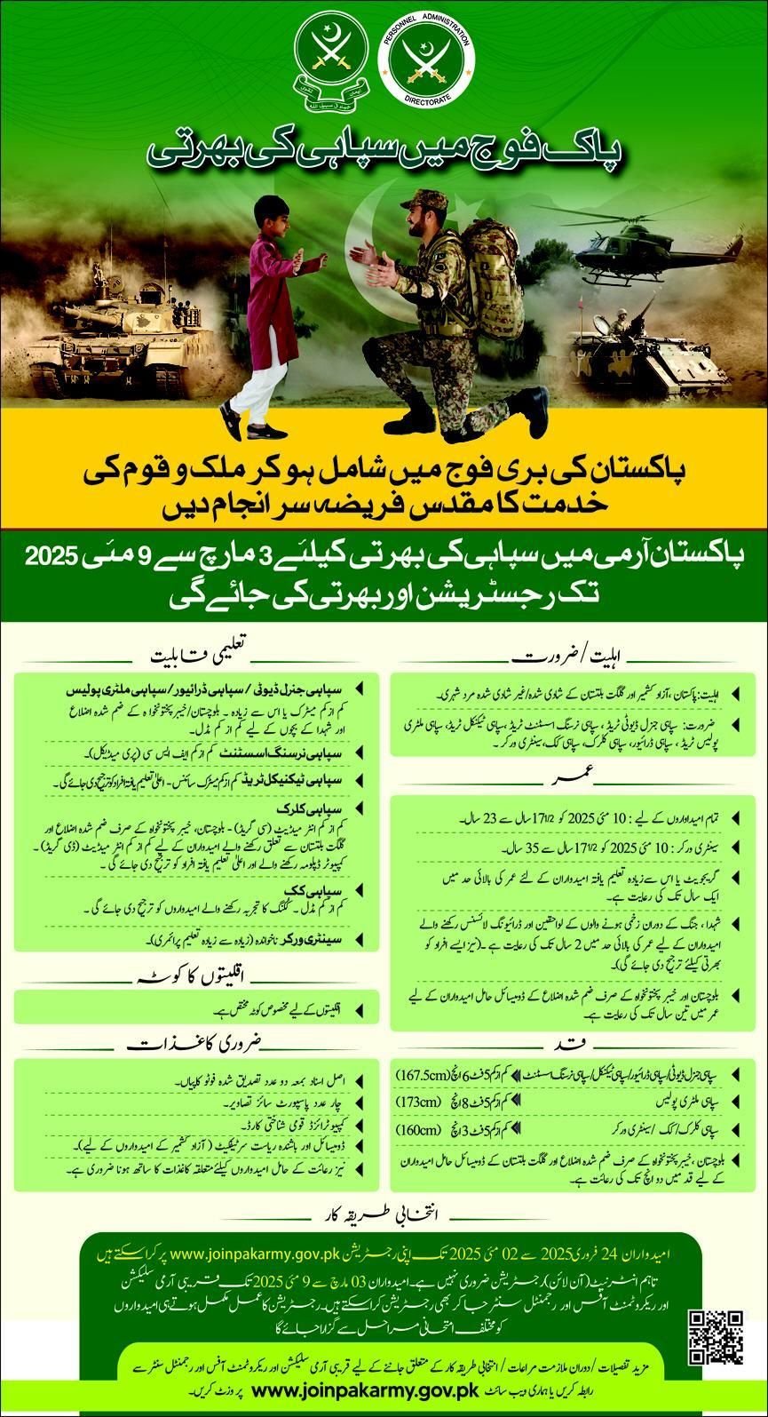 Pakistan Army Sophy Jobs 2025 Jobs 2025 — original advertisement