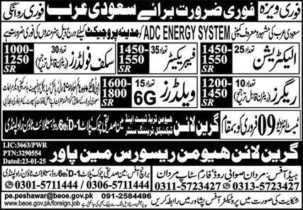 Fabricator & 6G Welder Jobs 2025 In Saudi Arabia – Green Line Human Resource Manpower Jobs 2025 — original advertisement