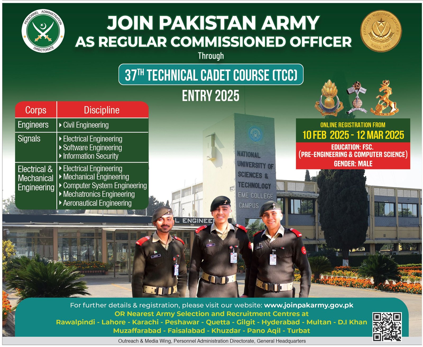 Technical Cadet Course Jobs At Pakistan Army 2025 Jobs 2025 — original advertisement