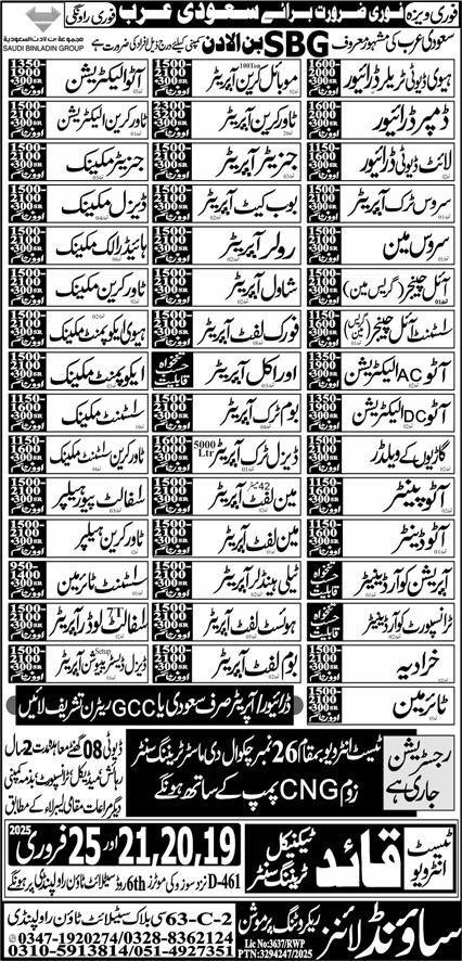 Tower Crane Operator & Assistant Mechanic Jobs 2025 – Sound Lines Recruiting Promotion Jobs 2025 — original advertisement