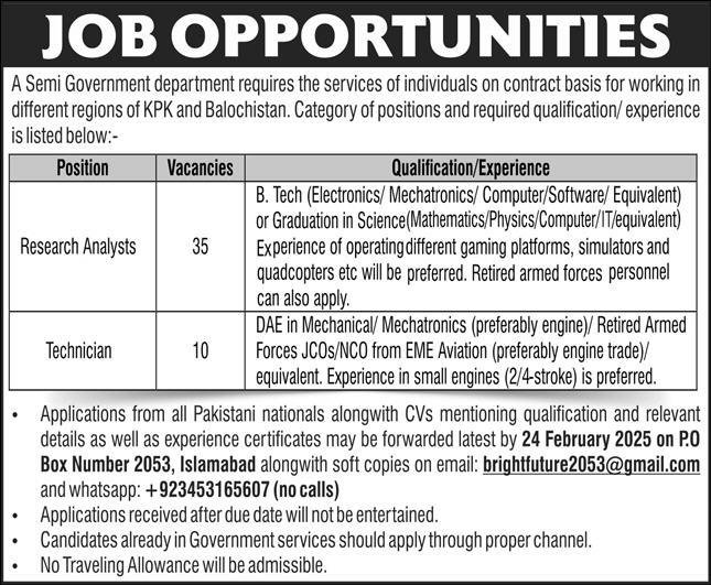Public Sector Organization Islamabad Jobs 2025 Jobs 2025 — original advertisement