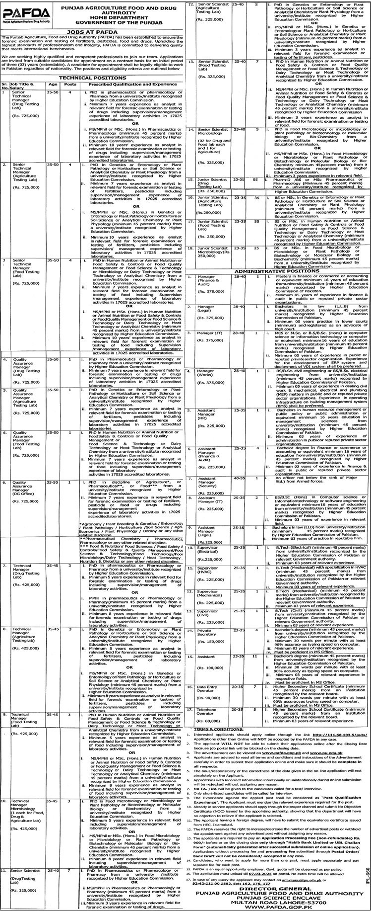 Home Department Punjab Jobs 2025 Jobs 2025 — original advertisement