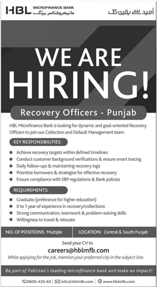 HABIB Bank Limited HBL Punjab Jobs 2025 – Bank AL Habib Limited (BAHL Jobs 2025 — original advertisement
