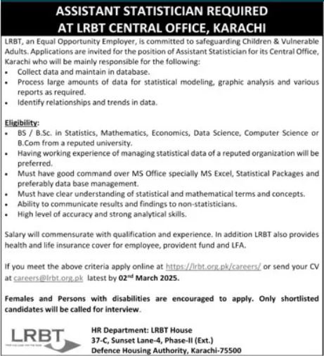 Layton Rahmatullah Benevolent Trust LRBT Karachi Jobs 2025 – LRBT Layton Rahmatullah Benevolent Trust Jobs 2025 — original advertisement
