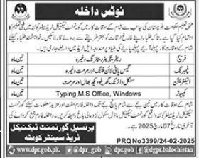 Admission in Government Technical Trade Centre Quetta 2025 – Government Technical Trade Center Quetta Admissions 2025 — original advertisement