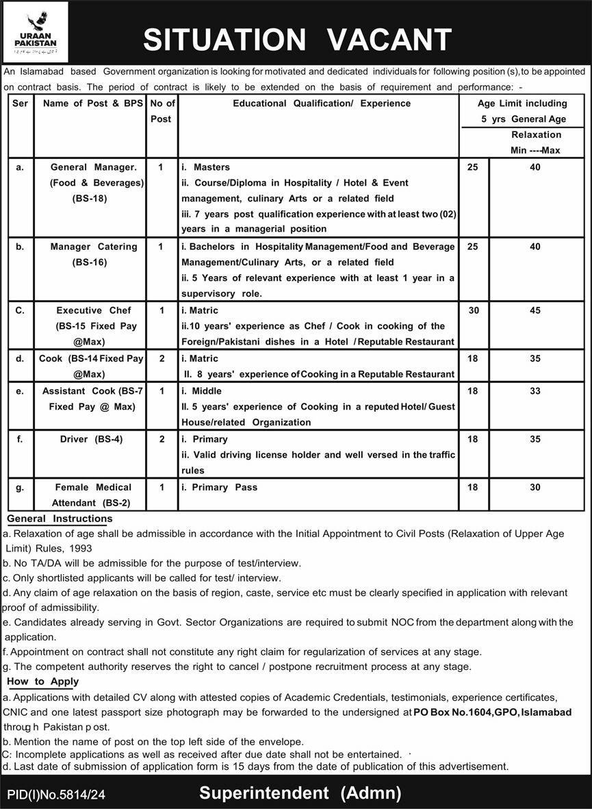 Islamabad Based Government Organization Jobs 2025 – Public Sector Organization Jobs 2025 — original advertisement