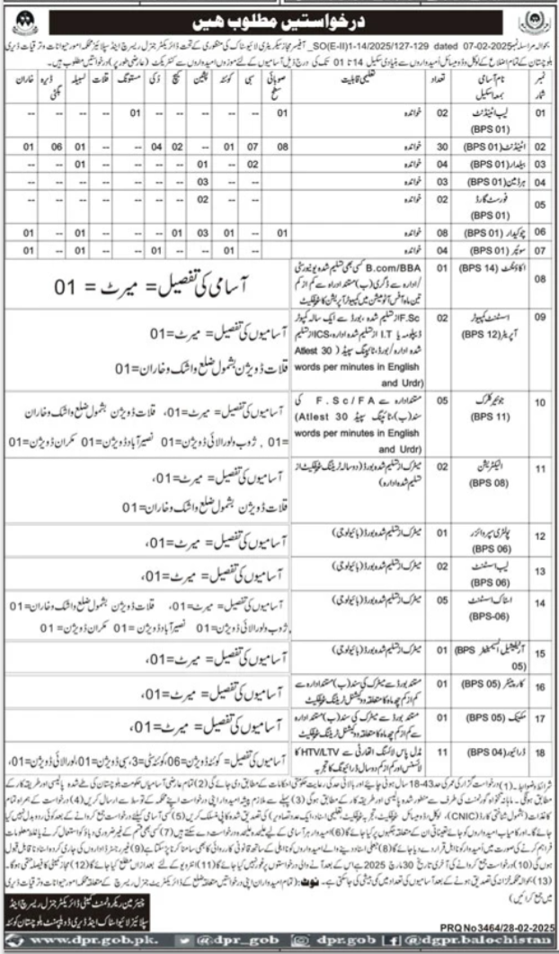 Livestock & Dairy Development Department Quetta Jobs 2025 Jobs 2025 — original advertisement