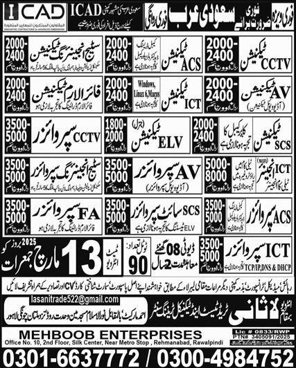 ICT Supervisor & Fire Alarm Technician Jobs 2025 – Lasani Trade Test & Technical Training Center Jobs 2025 — original advertisement
