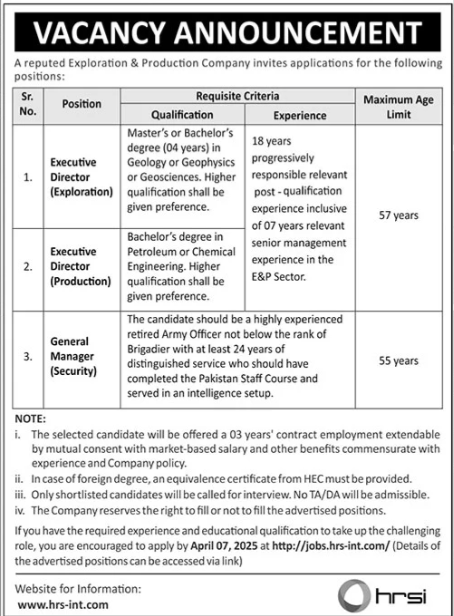 Human Resource Solution International Jobs 2025 – HRSG People and Business karachi Jobs 2025 — original advertisement