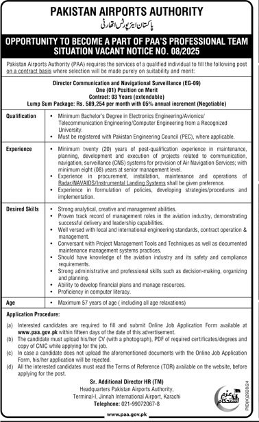 Pakistan Airports Authority PAA Karachi Jobs 2025 Jobs 2025 — original advertisement