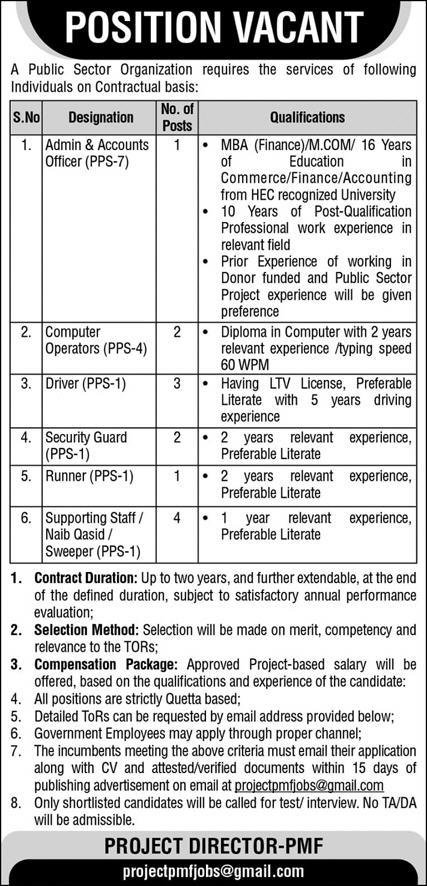 Public Sector Organization Islamabad Jobs 2025 Jobs 2025 — original advertisement