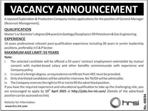 Human Resource Solution International HRSI Jobs 2025 – HRSG People and Business karachi Jobs 2025 — original advertisement
