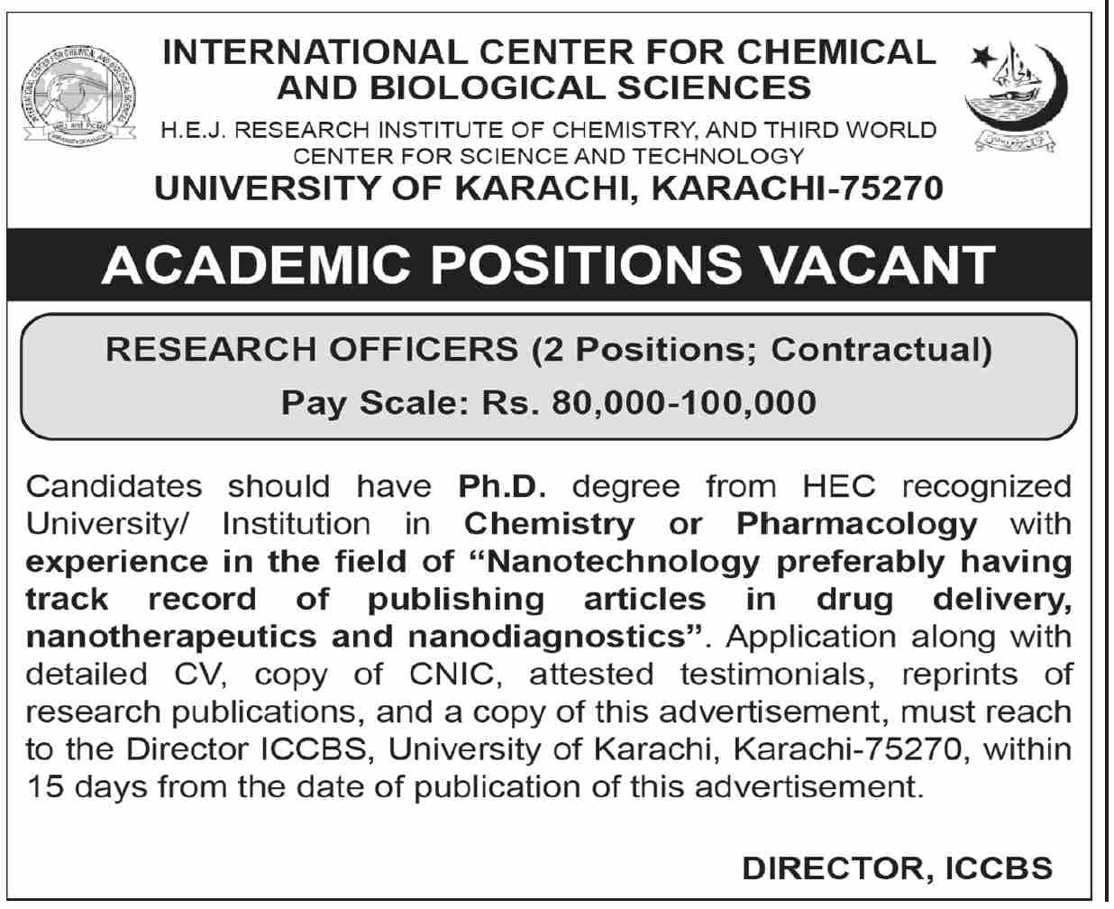 ICCBS University Of Karachi Jobs 2025 Jobs 2025 — original advertisement