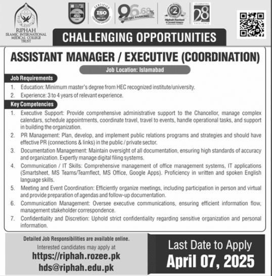 Riphah International University Jobs 2025 Jobs 2025 — original advertisement
