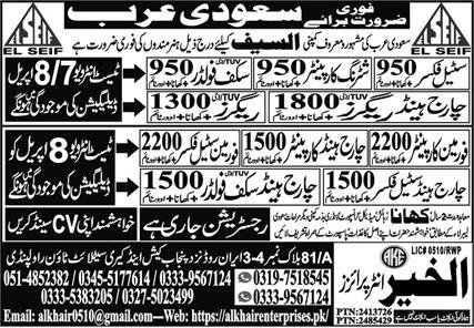Rigger & Chargehand Scaffolder Jobs 2025 In Saudi Arabia – Al Khair Enterprises Jobs 2025 — original advertisement
