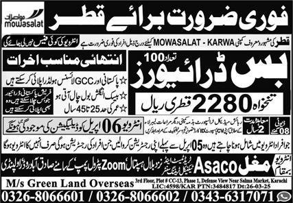 Bus Driver & Driver Jobs 2025 In Qatar – Green Line Human Resource Manpower Jobs 2025 — original advertisement