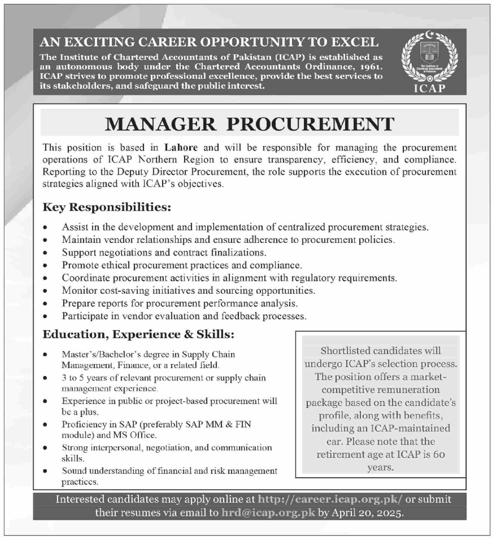 The Institute of Chartered Accountants of Pakistan Jobs 2025 – Chartered University Of South Punjab Jobs 2025 — original advertisement