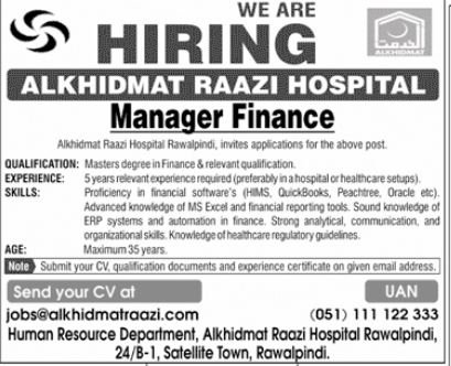 AL Khidmat Raazi Hospital Rawalpindi Jobs 2025 – Alkhidmat Jobs 2025 — original advertisement